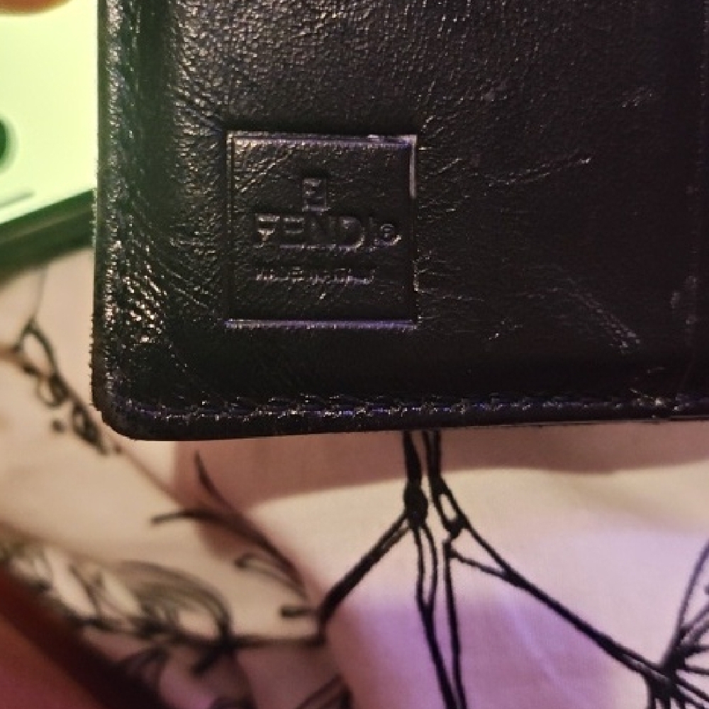 Auth Fendi Zucca Black Canvas And Leather Bi-fold Wallet Preloved - Picture 3 of 5